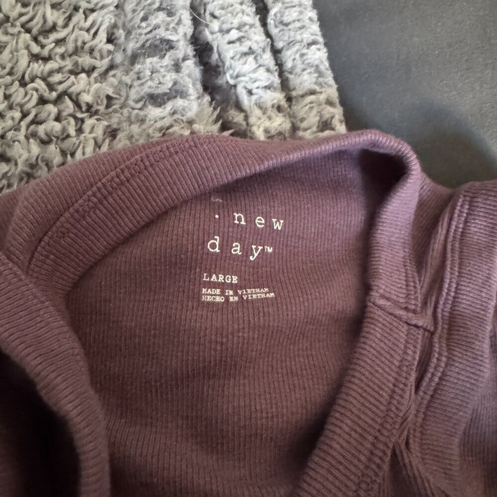 a new day | EUC Mauve Modal Cotton Ribbed Bodysuit Size Large - Picture 6 of 7